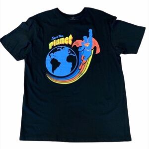 Superman Black “Save The Planet” Graphic T-Shirt